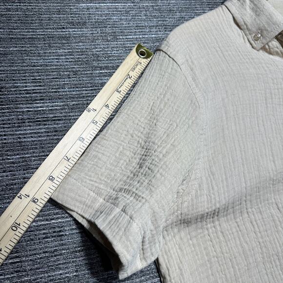 Molokai Surf Co. Shirt Men's L Beige Short Sleeve Button Up - Picture 11 of 14